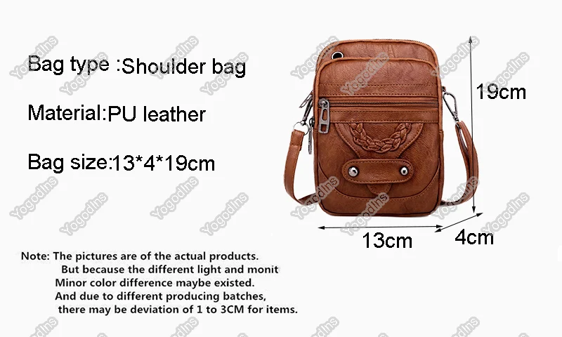 Vintage Pu Leder Umhängetaschen für Frauen kleine Cross body Telefon Geldbörse Handtasche Tasche weibliche Brieftaschen Tasche – Detail 2