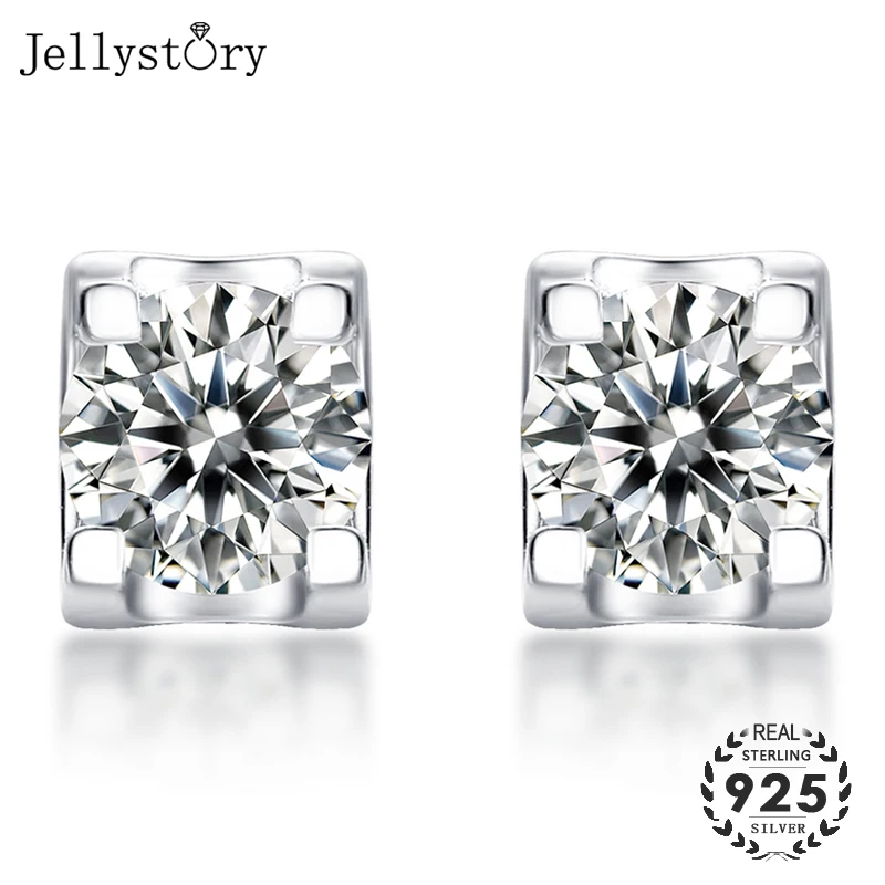 

Jellystory luxury charm earrings S925 sterling silver 1ct moissanites gemstone fine jewelry for female wedding engagement party