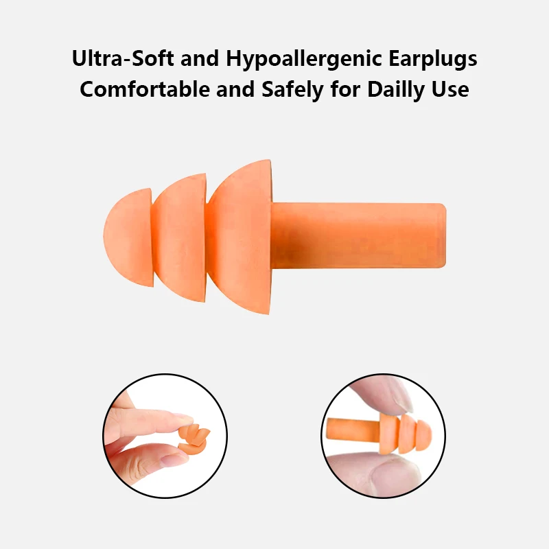 10Pair Portable Soft Anti-Noise Ear Plug Waterproof Swimming Silicone Swim Earplugs For Adult Children Swimmers Diving With Rope