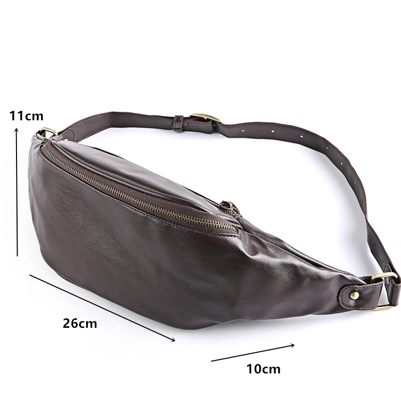 Fashion Men\'s Chest Bag Luxury PU Leather Shoulder Bag Men Chest Pack Outdoor Multi-pocket Waist Bag Mens Sling Solid Chest Bags