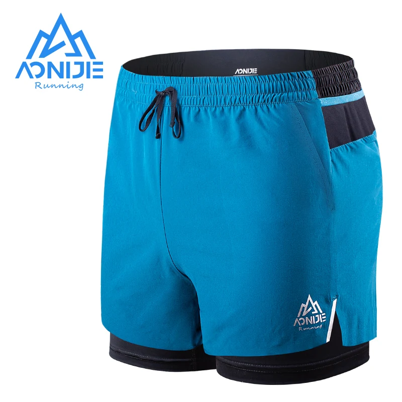 AONIJIE F5102 Men Quick Dry Sports Shorts Trunks Athletic Shorts With Lining Prevent Wardrobe Malf For Running Gym Soccer Tennis