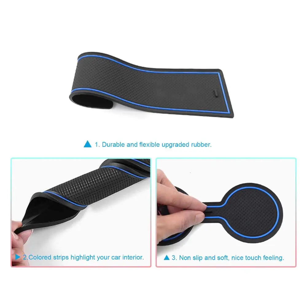 LFOTPP Door Slot Mat for Ceed 2018-2022 / XCeed 2020-2022 Car Anti-slip Rubber Gate Slot Pad Interior Kia Ceed Accessories 2022