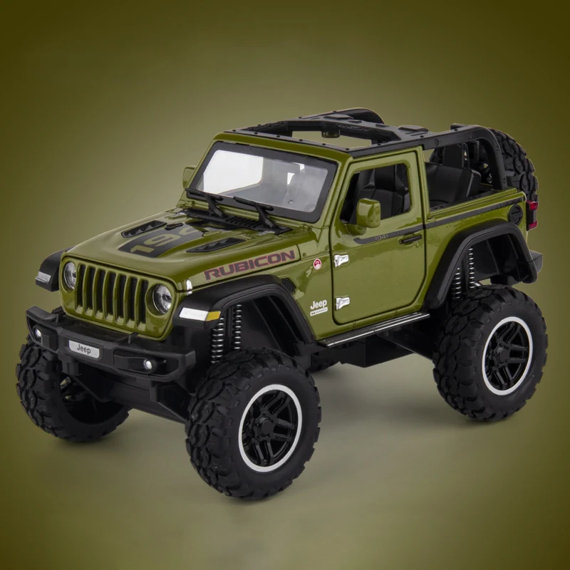 Jeeps Wrangler Rubicon-Coche de juguete para niños, vehículo de alta simulación, exquisita colección de aleación todoterreno, 1:20, 1941