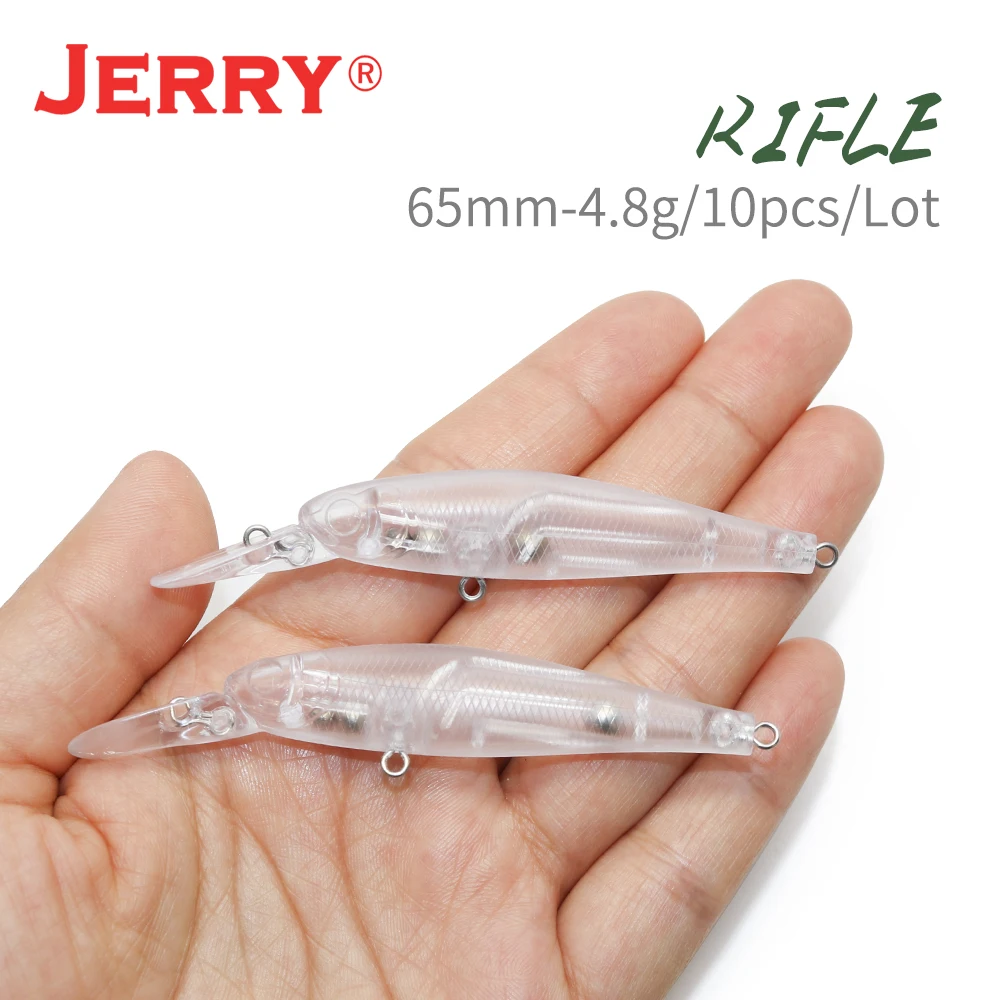 

Jerry 10pcs 65mm Blank Body Fishing Lure High Quality DIY Plastic Unpainted Slow Sinking Minnow Hard Baits Jerkbait