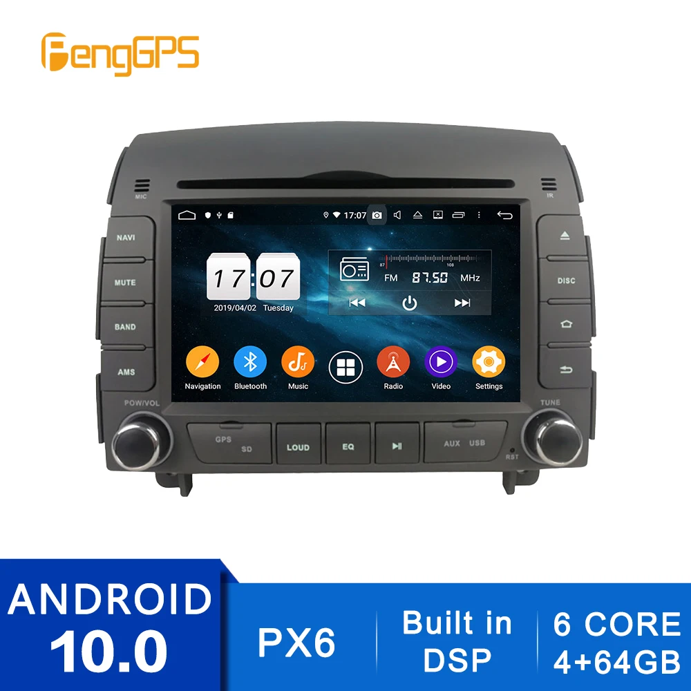 Android 10.0 DVD Player For Hyundai Sonata Yu Xiang 2004-2008 Touchscreen Multimedia GPS Navigation Headunit Radio Carplay PX6