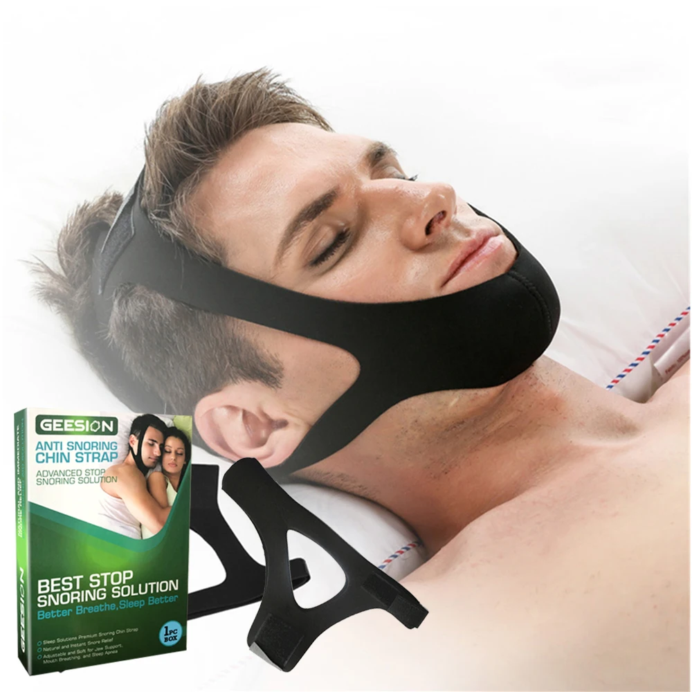 1pcs/Box Anti Snore Chin Straps Adjustable Mouth Snoring Reduction Belt Anti-Snore Device Better Nose Breath Sleeping Aids