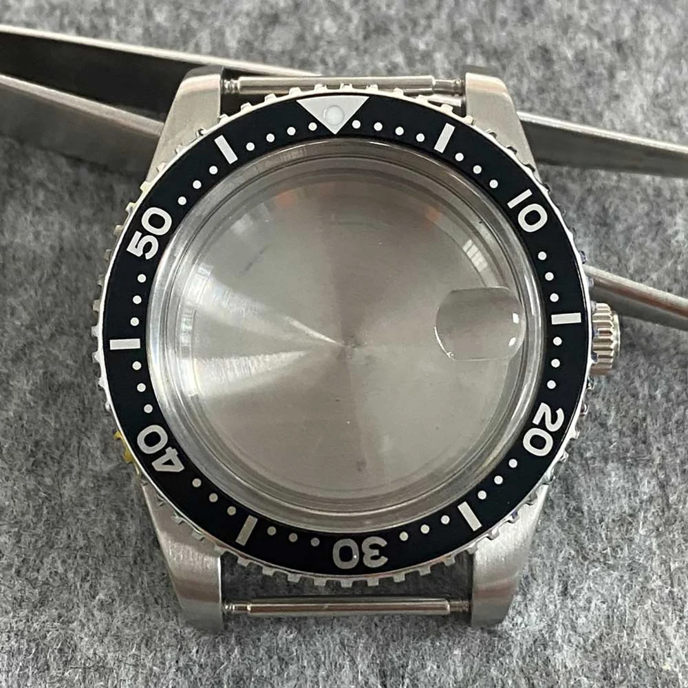 

40mm 316L Stainless Steel Watch Case for NH35 NH36 Movement Acrylic Glass Bidirectional Rotation Flat Bezel Shell