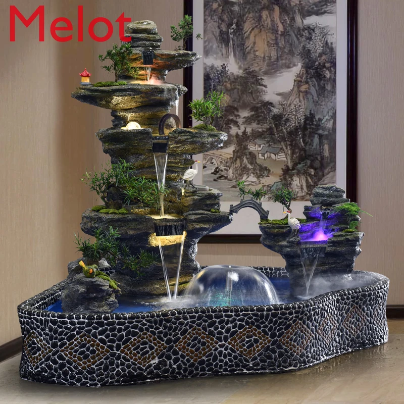 Chinese Style Handle Artificial Mountain and Fountain Ornaments Fish Tank Decoration Outdoor Courtyard Living Room