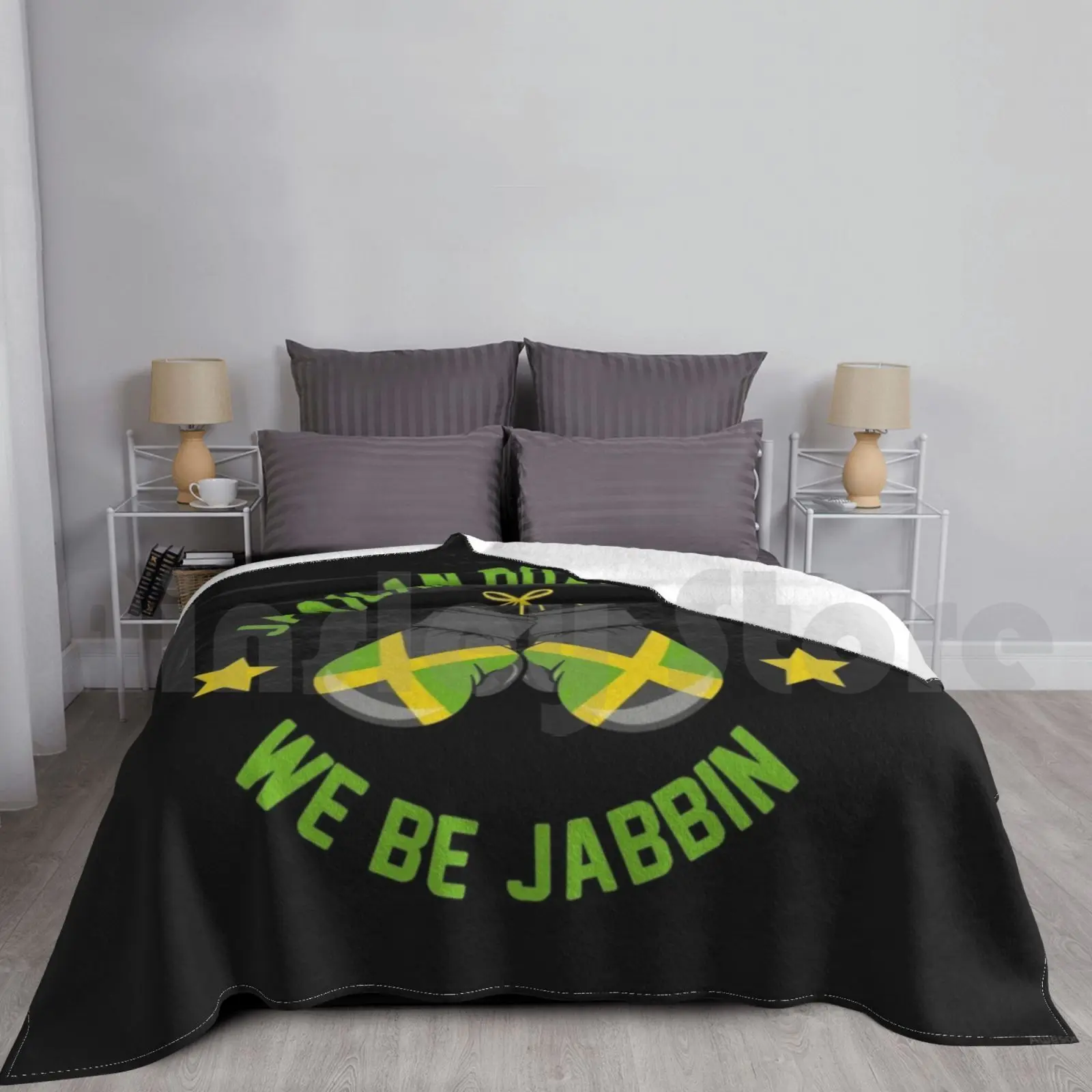 

Ямайка Боксерский клуб We Be Jabbin Ямайское одеяло для дивана-кровати Путешествия Ямайский боксерский клуб Ямайская Ямайка Мы