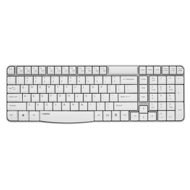 Rapoo E1050 2.4G wireless keyboard, USB wireless home office keypad for desktop computers, laptops