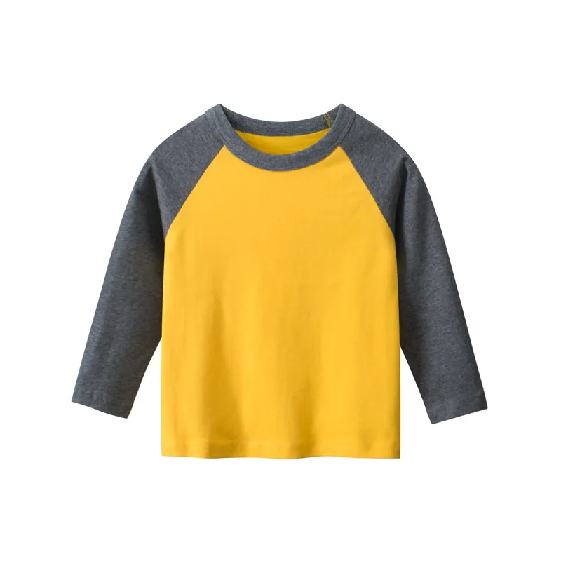 2024 Spring Autumn Kids Boys Long Sleeve Top 100% Cotton Raglan Sleeve T-shirts Clothes