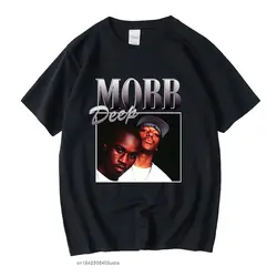 Mobb-camiseta negra Unisex de Manga profunda para hombre y mujer, Camisetas estampadas Retro informales, camisetas de algodón, camisetas Vintage