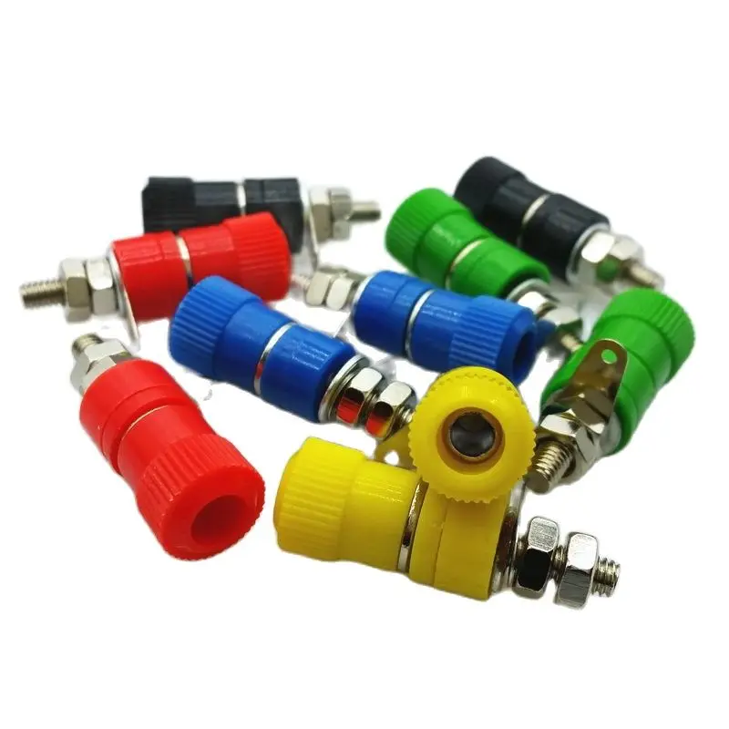 Terminal Binding Post With 4mm Banana Socket 5 Colour For Amplifier Instrument Power Supply Panel Mount Connector 10Pcs/Lot