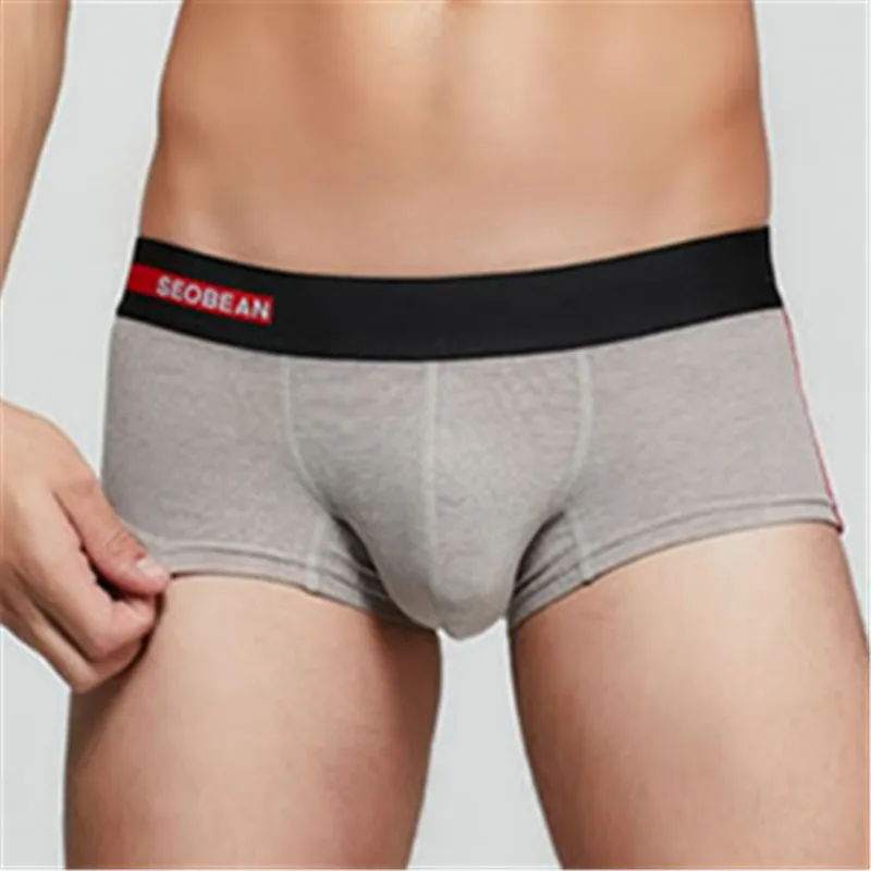 5 colors Men\'s Underwear Medium Waist Breathable Fashion Patchwork U-pouch Bag U-type Bag Push Up Sexy Boxers