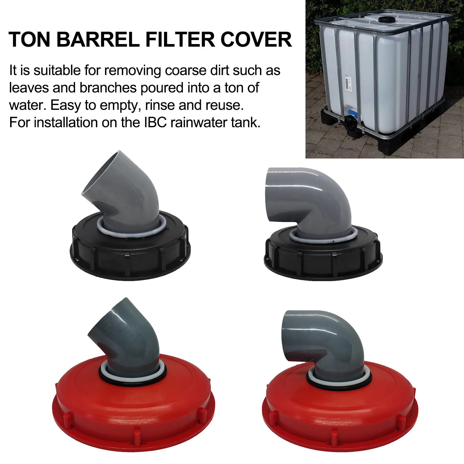 IBC Ton Barrel Cover Cap With Nylon Filter With Venting Ton Barrel Plastic Cover Tote Tank Lid Breath Cover Fitting