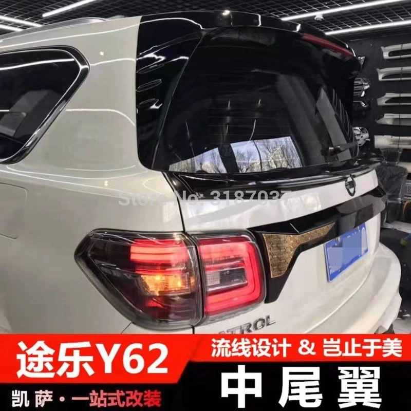 For Nissan PATROL Y62 2012-2018 ABS Plastic Unpainted Color Rear Spoiler Wing Trunk Lid Cover Car Styling