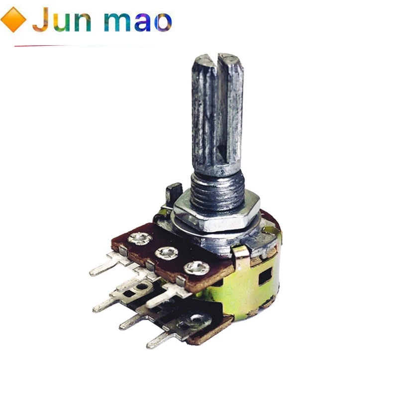 1pcs WH148 B1K B2K B5K B10K B20K B50K B100K B500K 6Pin 20mm Shaft Amplifier Dual Stereo Potentiometer 1K 2K 5K 10K 50K 100K 500K