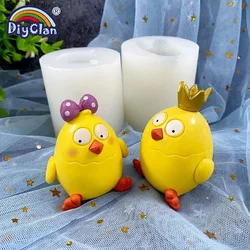 3D Chick Shape Silicone Clay Molds Chicken Gypsum Animal Candle Mould Cake Topper Decorating Baking Tools Soap Making Handicraft