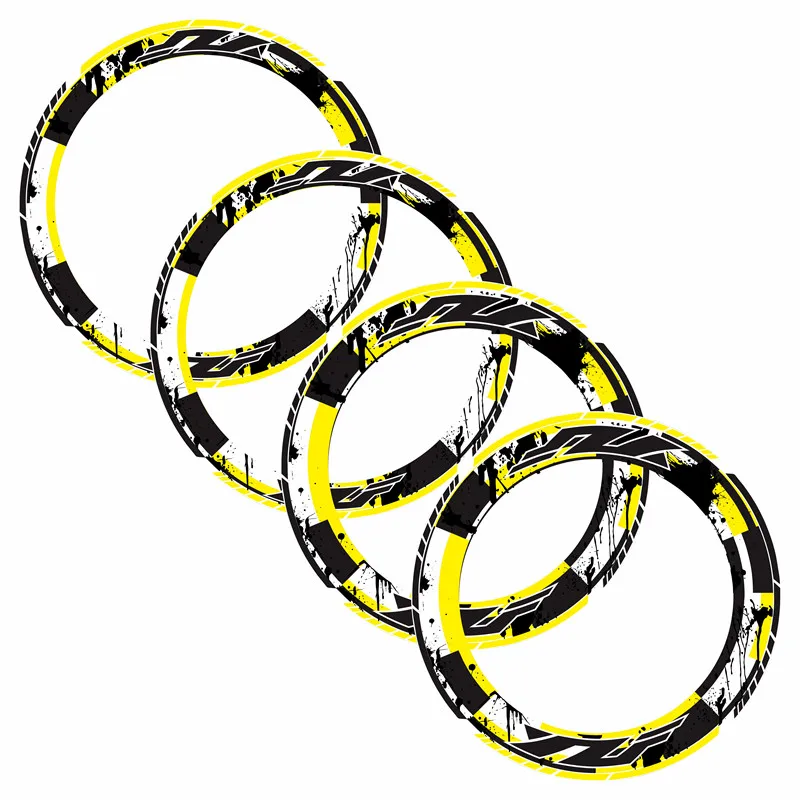 4 X Thick Edge Outer Rim Sticker Stripe Wheel reflective Decals Fit YAMAHA YZF