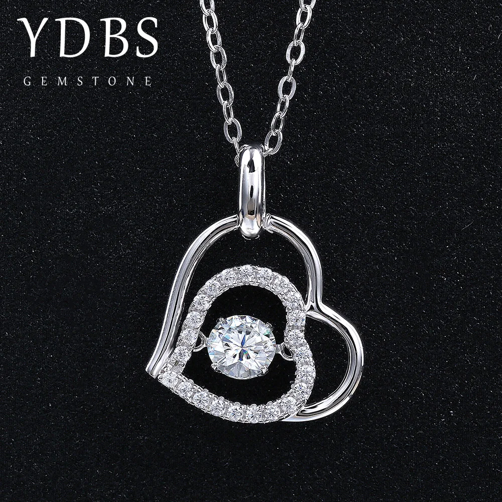 

0.5 carat 5.0mm round Moissanite pendant D VVS Moissanite wedding love pendant for women solid 18k white gold