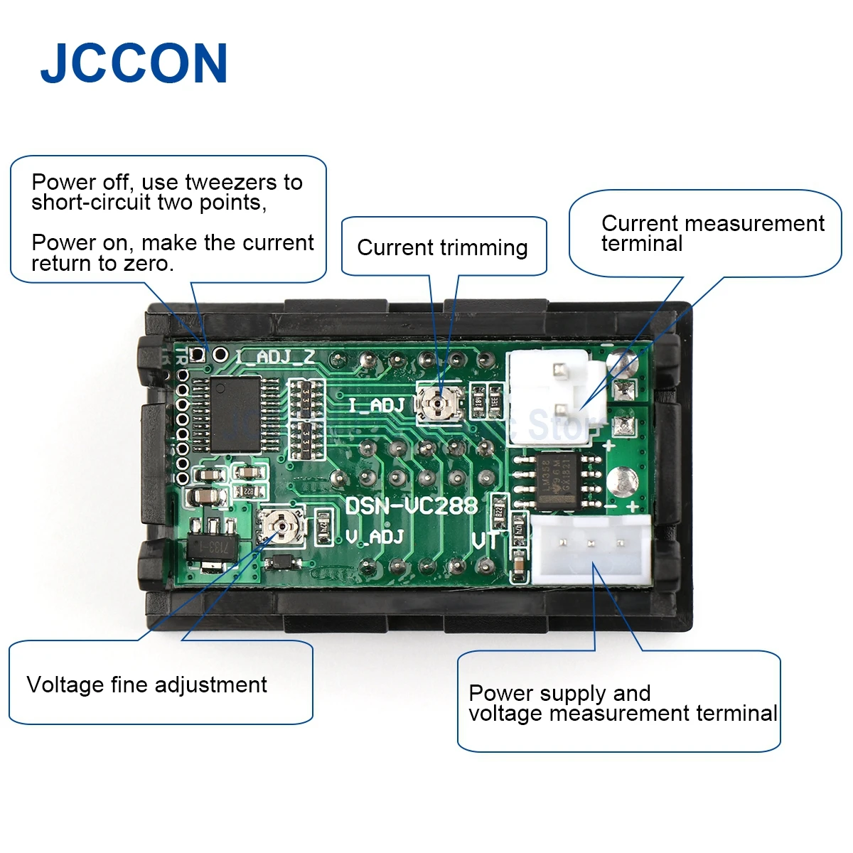 DC 0-100V 1A 10A 50A 100A LED DC Dual Display Digital Currentv Voltmeter Digital Meter DSN-VC288 Module