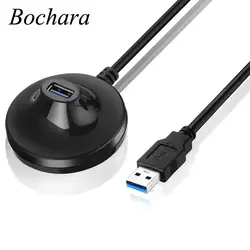 Bochara 1.5m USB 3.0 USB 2.0 Extension Cable Male to Female With Base Stand Foil+Braided Shielded