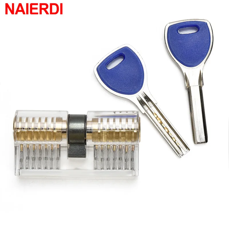 NAIERDI-Combinação Prática Cadeado Transparente Fechaduras, Ferramentas De Treinamento De Serralheiro Visível Lock Pick Sets, Praticando Habilidade, 7 Pçs/Set