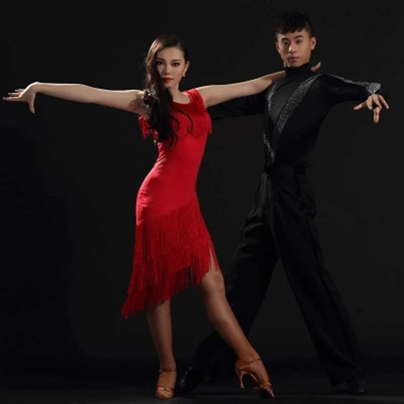 Latin Dance Dress Latin Dance Tassel Dress Training Female Adult Summer Ballroom Tango Salsa Rumba Costume