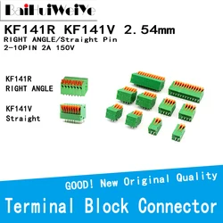 10 unids/lote KF141R KF141V 2PIN-12PIN bien/en ángulo recto Bloque de terminales de tornillo conector 2,54 MM 150V2A KF141V DG141R