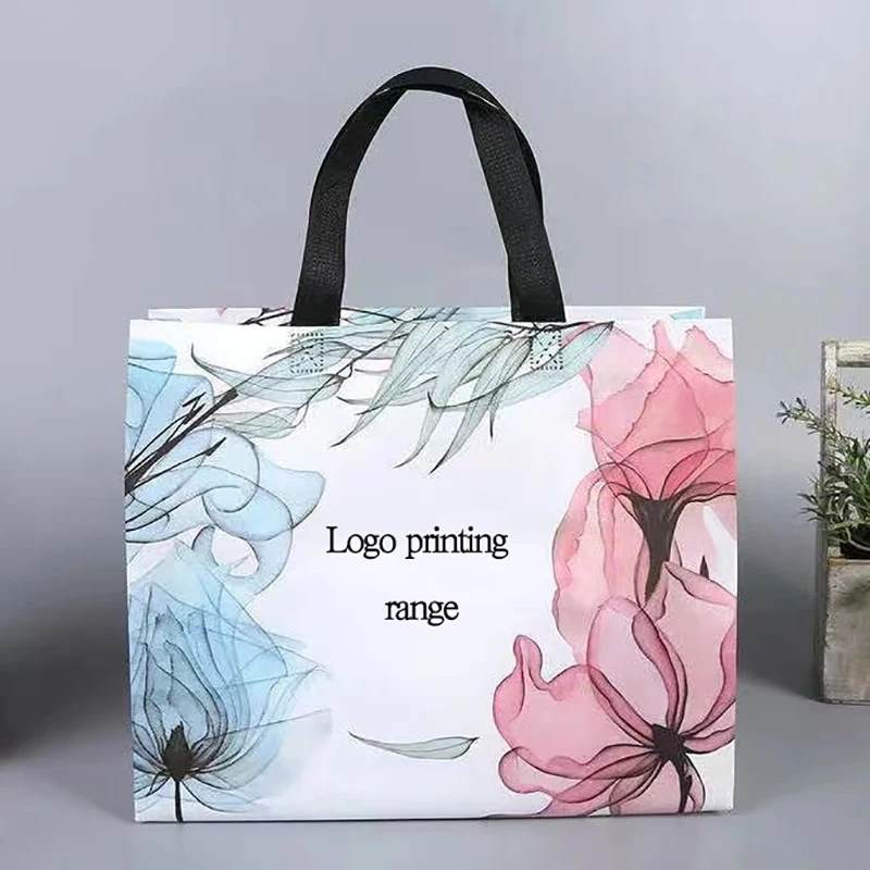 100 pz/lotto borsa per la spesa personalizzata borsa promozionale ecologica in tessuto Non tessuto stampa la tua borsa per la spesa con Logo