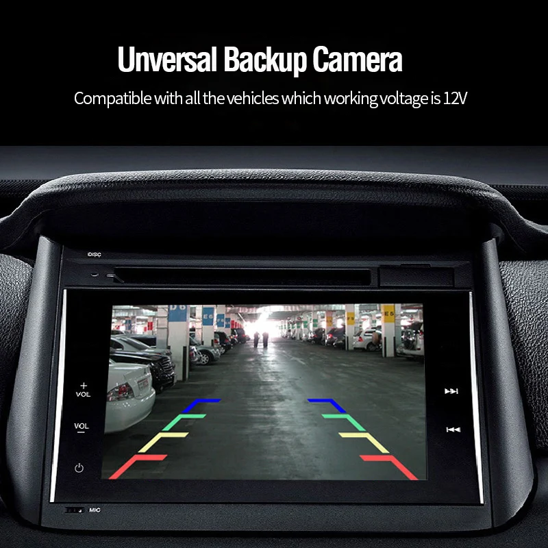 Car Rear View Camera Vehicle Back Up Reverse Cam 8 Led Lights Night Vision Wide Angel Parking Lines Waterproof Universal Cars