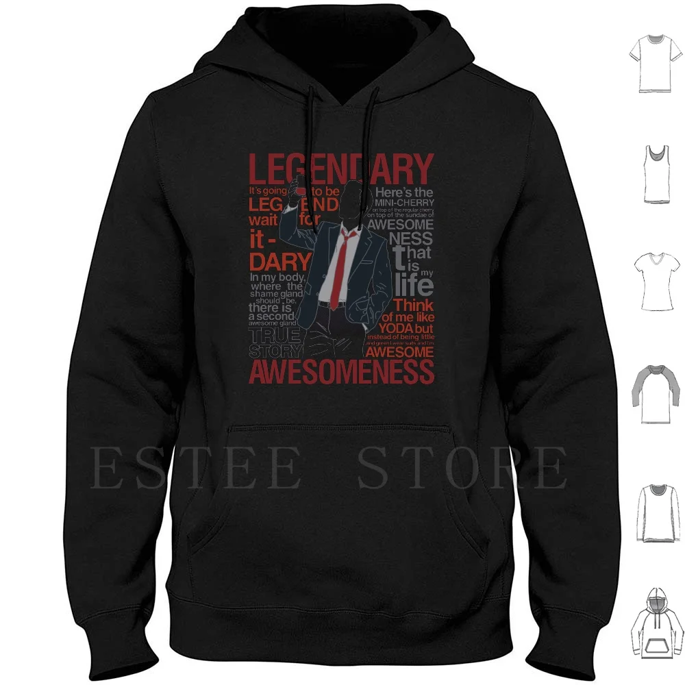 Barney Stinson-Camiseta legendaria de impresionante sudaderas con capucha de manga larga Barney Stinson cómo conocí a tu madre impresionante