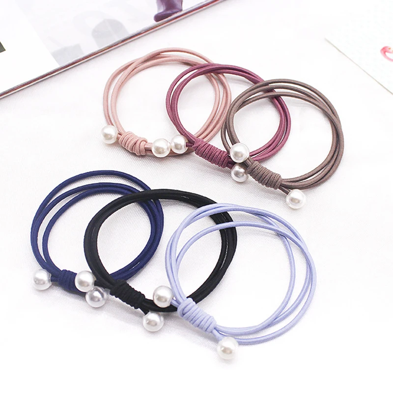 2022 Fashion Pearl Elastic Hair Bands multilayer hair ring Ponytail Holder Headband Rubber Band for women girls Hair Accessories