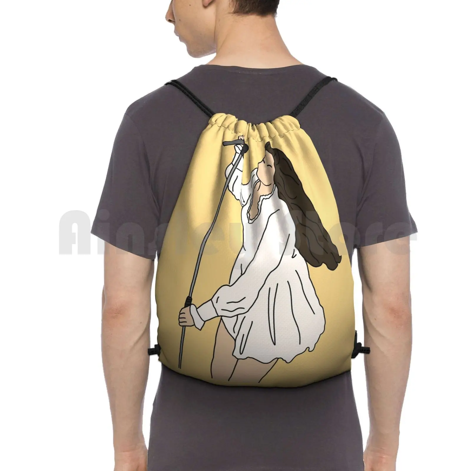 Lana In Concert Illustration Backpack Drawstring Bag Riding Climbing Gym Bag Lana Lana Del Rey Del Rey Lana Del Ray