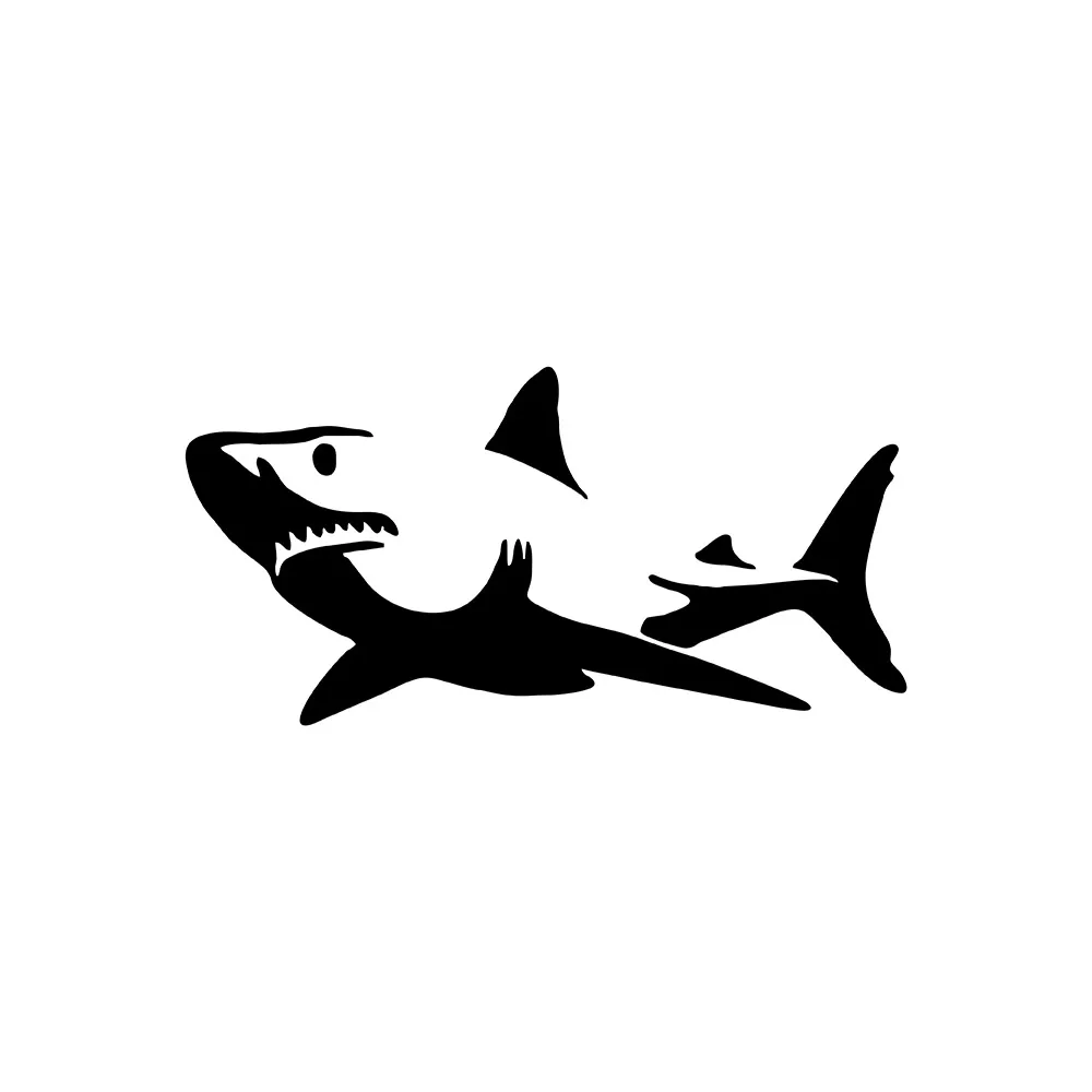 Showing with MIGNATIS - Left Swimming Shark Teeth Sticker Mural Art Decal For Car Window Loptop Decoration Vinyl Stickers Waterp