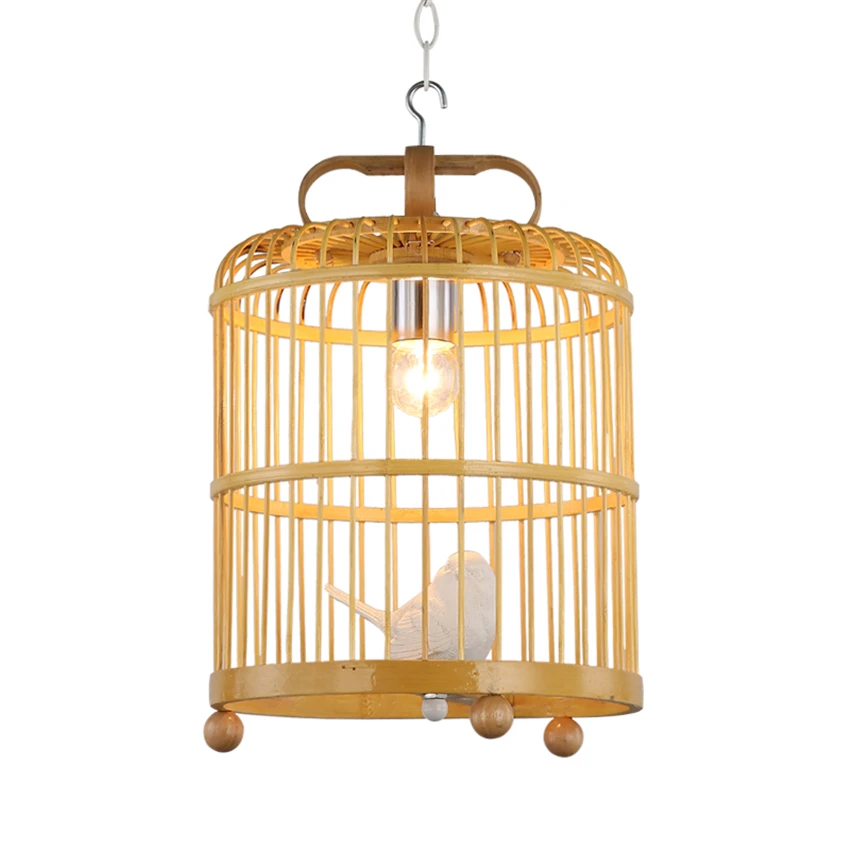 Southeast Asia Bamboo Bird Cage Pendant Lights Restaurant Kitchen Shop Tea Room Aisle Chinese Art Deco Hanging Lights Luminaires