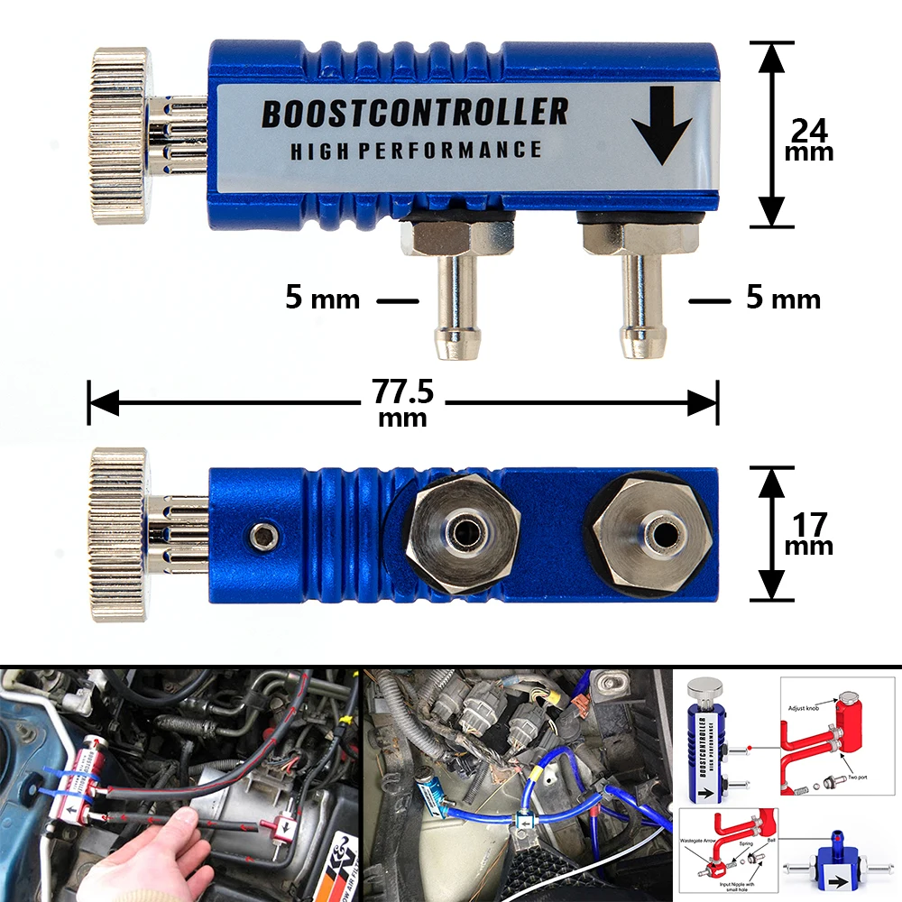 Kit de Controle Turbo Boost Ajustável, Controle In-CABIN BOOST, Corrida Universal, Manual, 1-30 PSI