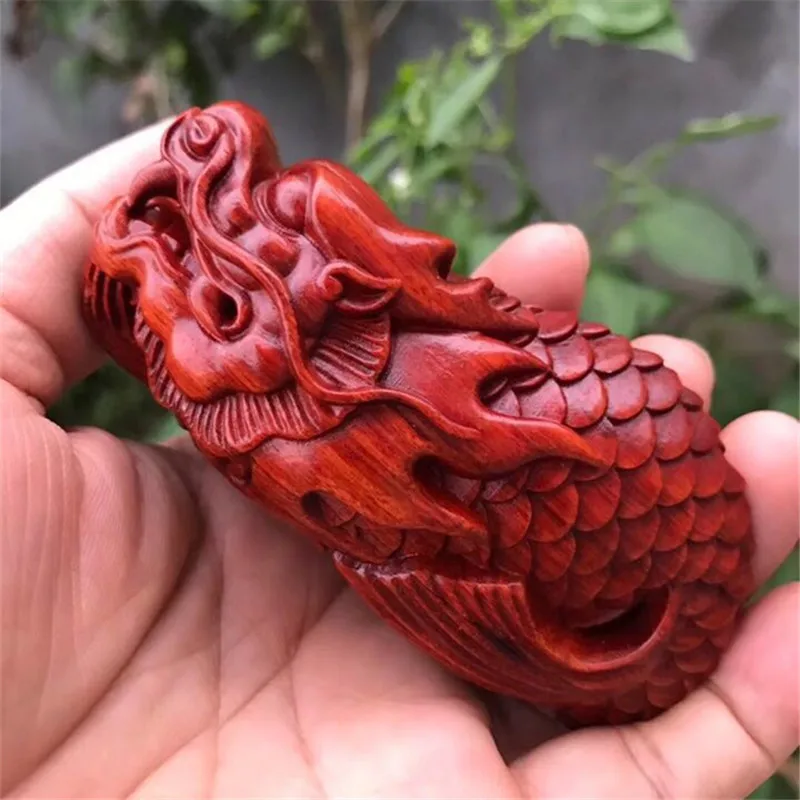 Wood Artistry Fish Transforming to Dragon Carp - Men's Crafted Collectible Animal, Woodwork Carving Decor