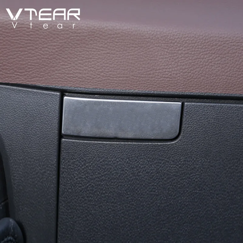 Vtear for Skoda Karoq Car Stainless Steel Glove Box Storage Box Switch Door Handle Cover Trim Sequin Decoration Accessories Auto