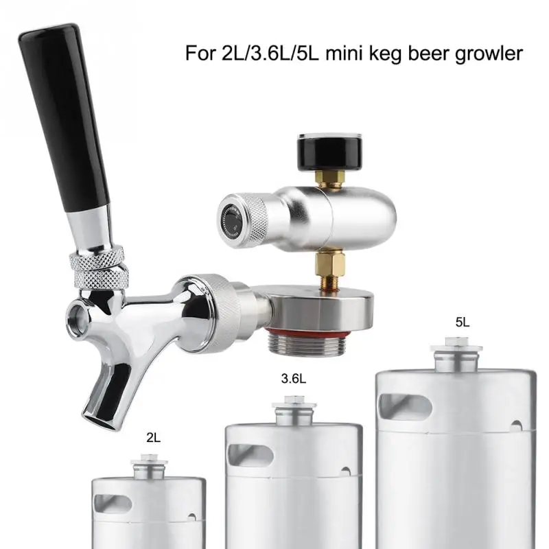 Stainless Steel Beer Spear Tap Faucet Dispender For 2L/3.6L/4L Mini Keg Beer Growler -Proof Connected Homebrew beer tap