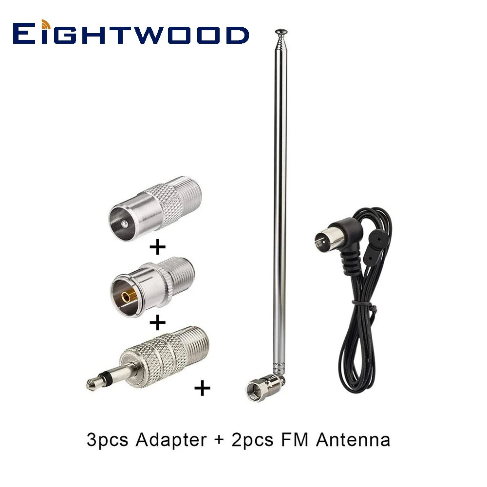 Eightwood Telescopic FM Radio Antenna for Yamaha Onkyo Denon Table Top Home Theater Receiver Radio Stereo Receiver Antenna Tuner