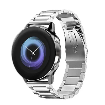 Correa de reloj de 20MM para Samsung Galaxy Watch, correa activa, pulsera de acero inoxidable, accesorios de repuesto para reloj