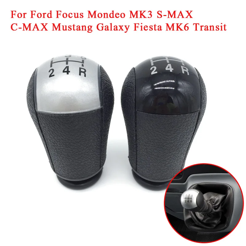 Car Gear Shift Knob Shifter Lever Stick Pen Handle Head For Ford Focus Mondeo MK3 S-MAX C-MAX Mustang Galaxy Fiesta MK6 Transit