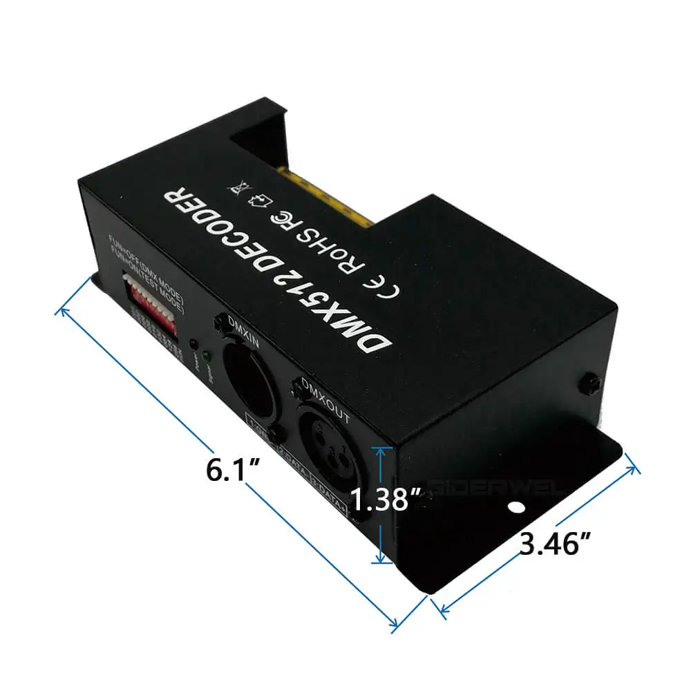 Imagem -04 - Decodificador de Canais Dmx para Palco Controlador de Iluminação Led Driver Pwm Entrada 30a dc 12v24v Barra Led Rgb Dmx 512