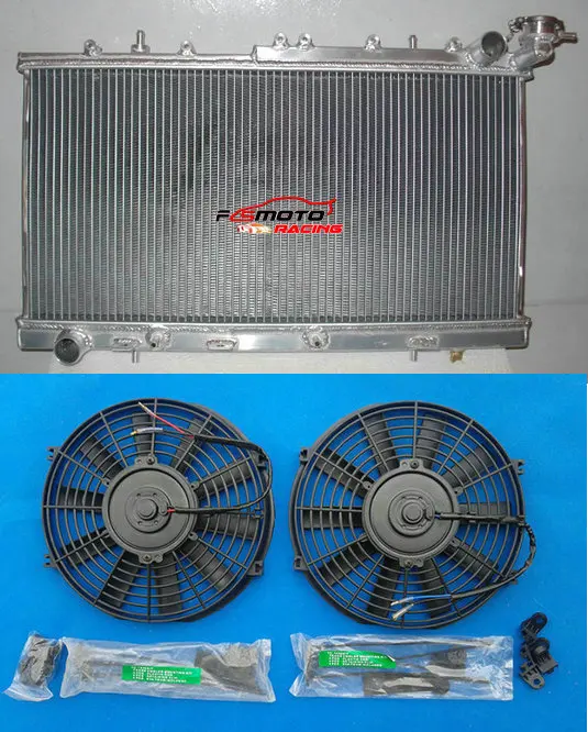 50MM Aluminum Radiator+fan Cooling for NISSAN N14 GTIR SR20DET RADIATOR Pulsar N15