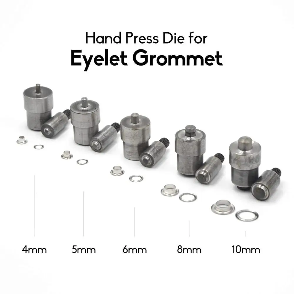 1Set Eyelet Grommet Mould Dies For Hand Press Tool Machine And 100sets Brass material Grommet Eyelets