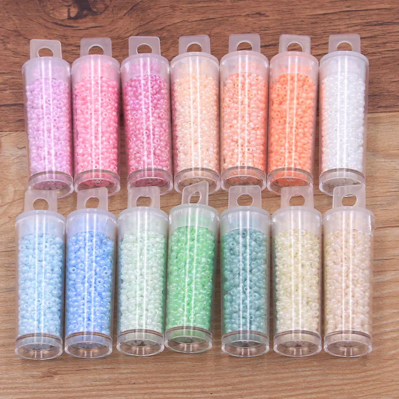 700Pcs/Lot 18 Color 2mm Colourfor Round Glass Seed Beads Charm Czech Beads DIY Bracelet Necklace For Jewelry Making Accessories