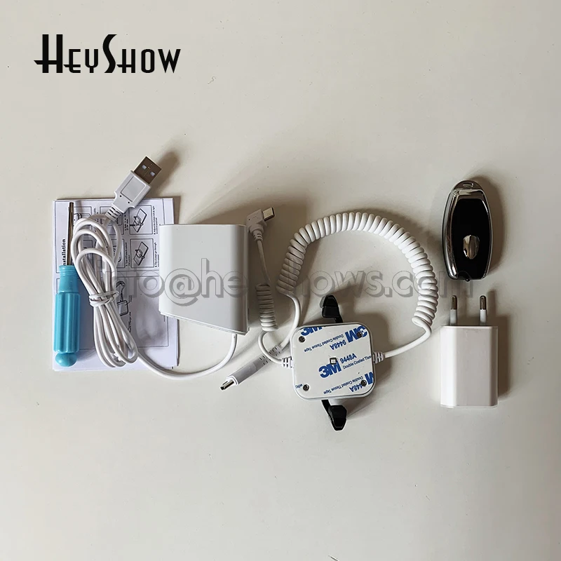 Suporte de exposição antifurto para celular, suporte branco com sistema de alarme anti-roubo para iphone, carregador de telefone móvel, mostruário