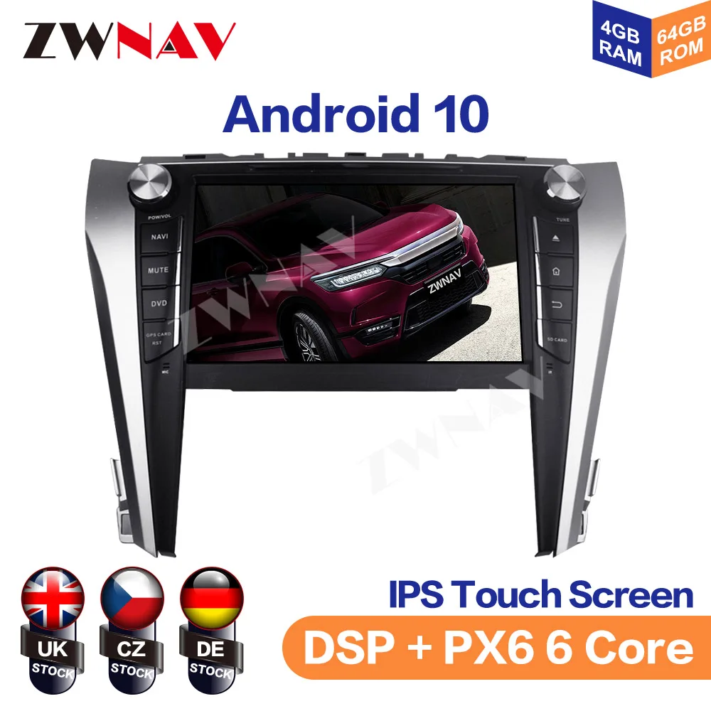 Octa Core 4G Android 10 Car DVD Player GPS Navigation Stereo Head Unit For Toyota Camry Aurion 2015 2016 2017 Multimedia Player