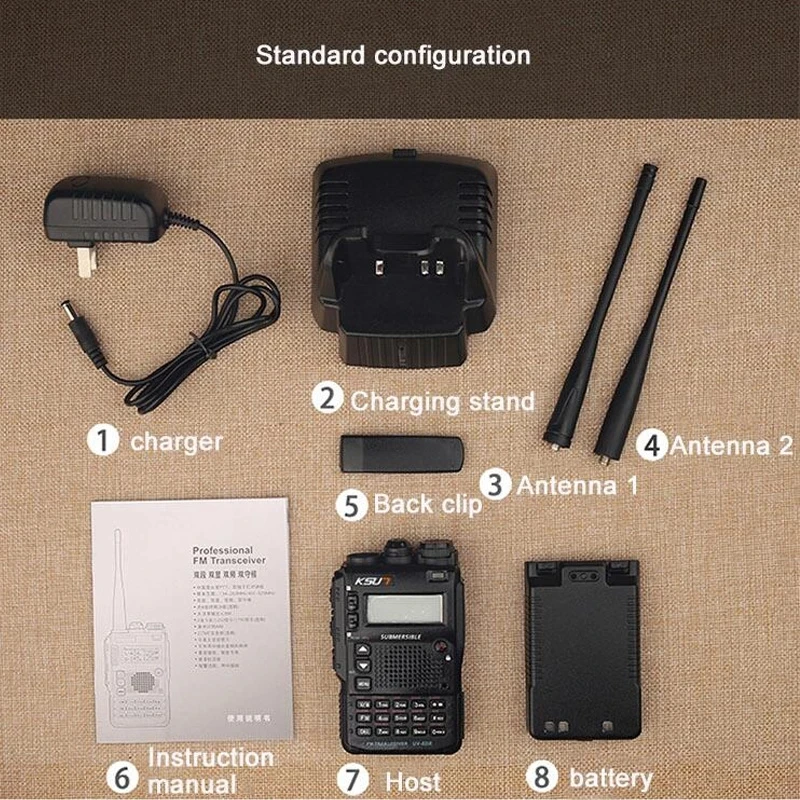 Walkie Talkie ยาว10W สำหรับล่าสัตว์และอุปกรณ์การสื่อสารเสาอากาศ Sdr วิทยุความถี่ Fm Scanner